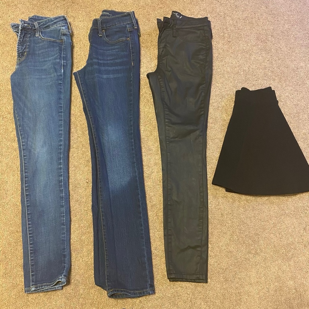 Women’s jeans and skirt